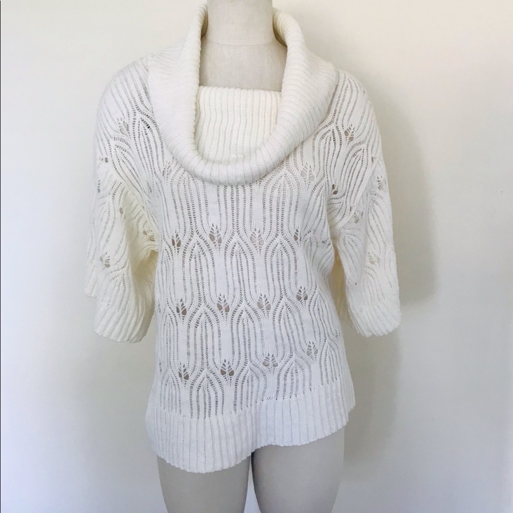 Christopher & banks cowl-neck lace sweater